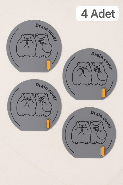 UGA İthalat 4Pcs Silicone Deodorizing Drain Cover - Anti-Bacteria and Odor, Durable Easy to Install