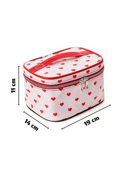 NS reliable Ns Captain Travel Makeup Organizer Чанта за гримове, Многофункционална козметична чанта Heart Pattern