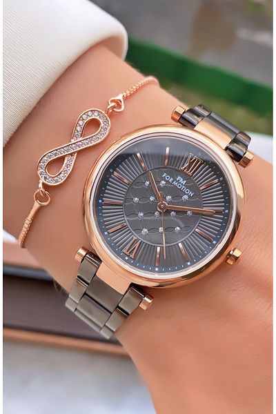 Ferrucci Ferruci Brand Bronze Color Steel Cord Women's Wristwatch - Bracelet
