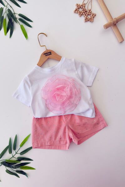 Minigimin Cicileri Міні-комплект для дівчаток з шортами, прикрашений батиком,...