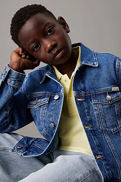 Calvin Klein Erkek Çocuk Ck Bright Denim Ceket - Mavi