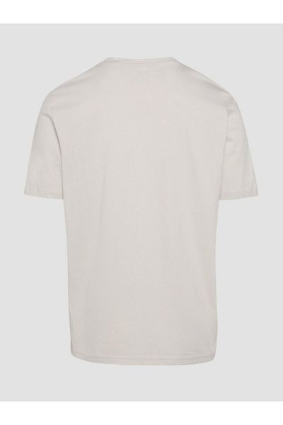 QS by s.Oliver Men's T-shirt With Abstract Print On The Front, Cream