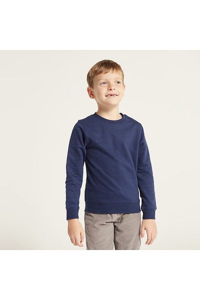 Juniors Solid Sweatshirt with Round Neck and Long Sleeves