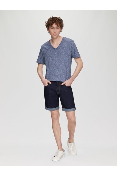 QS by s.Oliver Pantaloni scurți de blugi pentru bărbați Q/S by s.Oliver, John cu talie medie și croială regulată, indigo