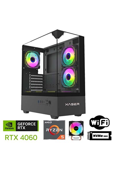 XASER Xsr1092 Ryzen 5 5600 32GB Ram 1TB M.2 NVMe SSD 8GB RTX4060 Oyuncu Masaü...