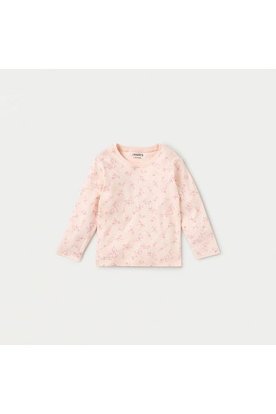 Juniors All-Over Floral Print Long Sleeves T-shirt and Pyjama Set