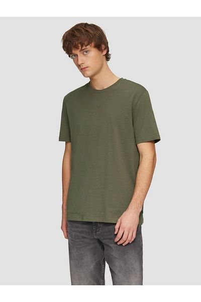 QS by s.Oliver Men's Crew Neck T-shirt With Logo,