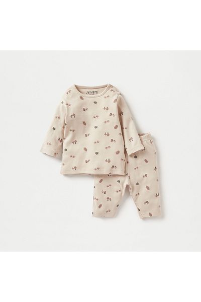 Juniors Printed Long Sleeves T-shirt and Pyjamas - Set of 2