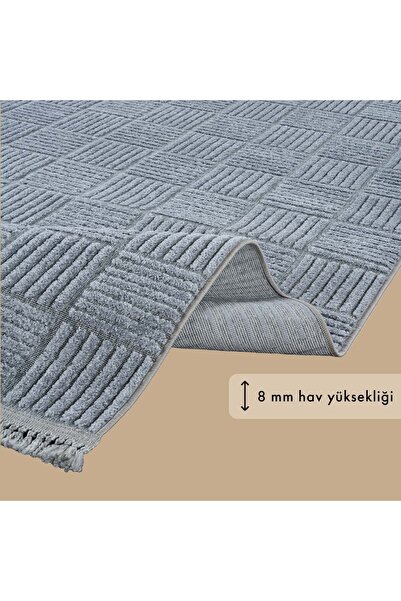 Bella Maison Anemon Modern Halı Gri (75x150 cm)