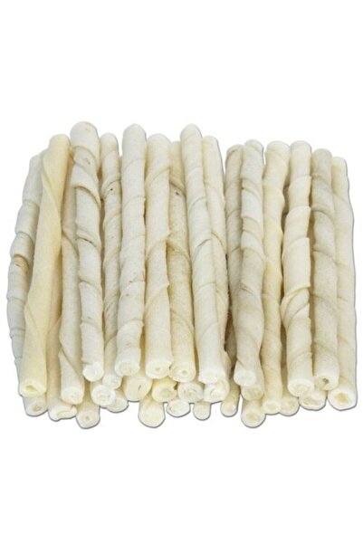 Genel Markalar Miçiko %100 Doğal Beyaz Burgu Köpek Ödül Çubuğu 100 Adet 11-12Cm