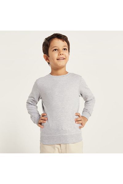 Juniors Solid Sweatshirt with Round Neck and Long Sleeves