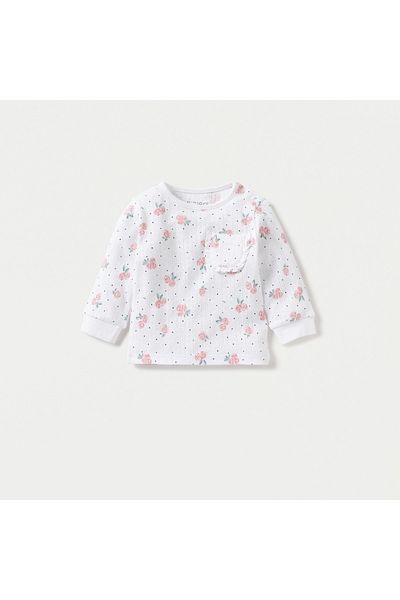 Juniors All-Over Floral Print Pointelle T-shirt and Pyjama Set