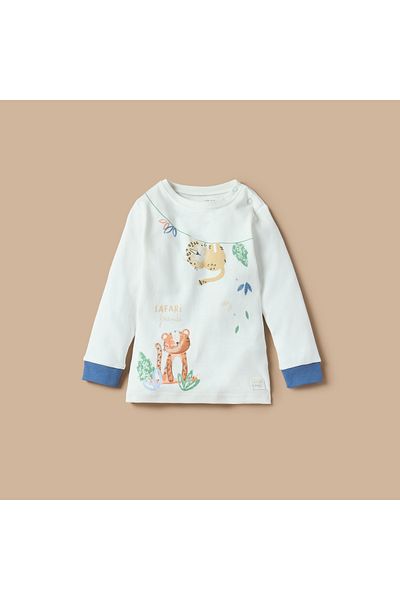 Juniors Printed Long Sleeve T-shirt and Pyjama Set