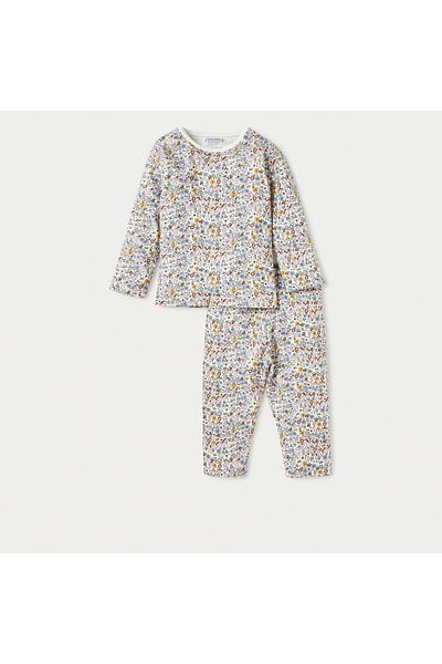 Juniors All-Over Floral Print Long Sleeves T-shirt and Pyjama Set