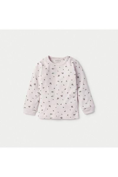 Juniors All-Over Floral Print Long Sleeves T-shirt and Pyjama Set