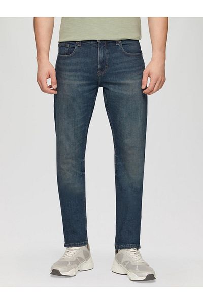 QS by s.Oliver Rick Men's Jeans, Mid Waist Slim Fit, Dark Blue