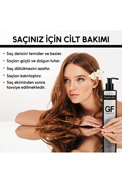 Replexion GF Shampoo Saç Dökülmesine Karşı Şampuan Yıpranmış Ve Hasar Görmüş Saçlara Bitkisel Koruma Sağlar