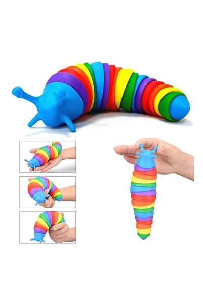 Flippy Jucărie senzorială pentru copii, melc articulat cu lumini, 19 cm, multicolor