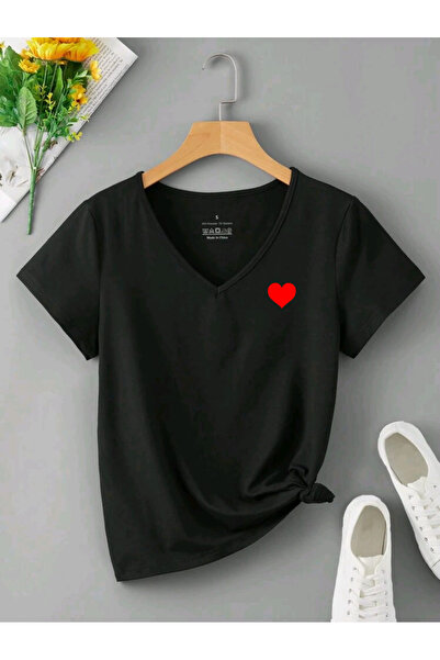 FAVORİST Letné dámske TRIČKO s výstrihom do V LITTLE HEART