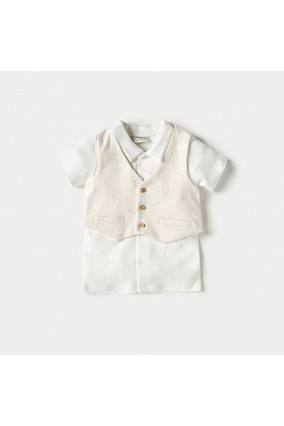 Juniors Solid Shirt with Pants and Waistcoat