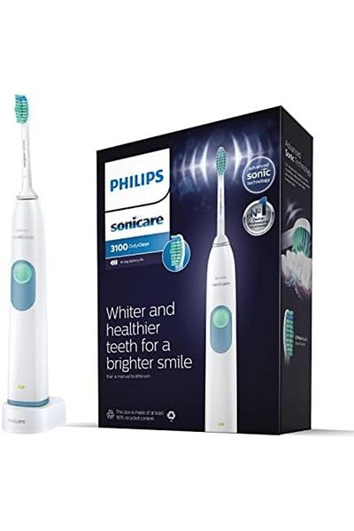 Philips Sonicare DailyClean 3100 Electric Toothbrush, White (UK 2-Pin Bathroom Plug)