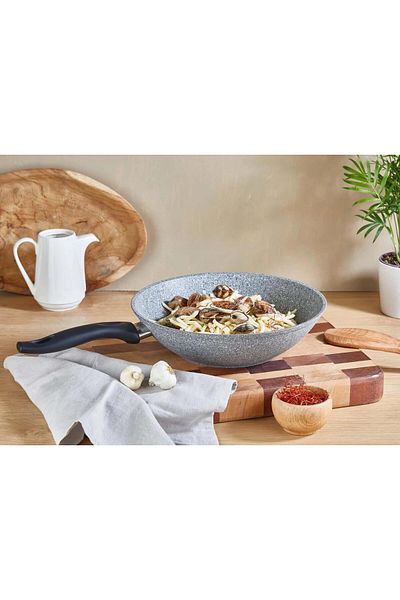 FALEZ Granite Pan 28 cm and 28 cm Wok Pan