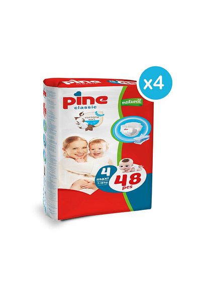 Pine Classic Maxi (7-18 kg) 192 Baby Diapers (4X48)