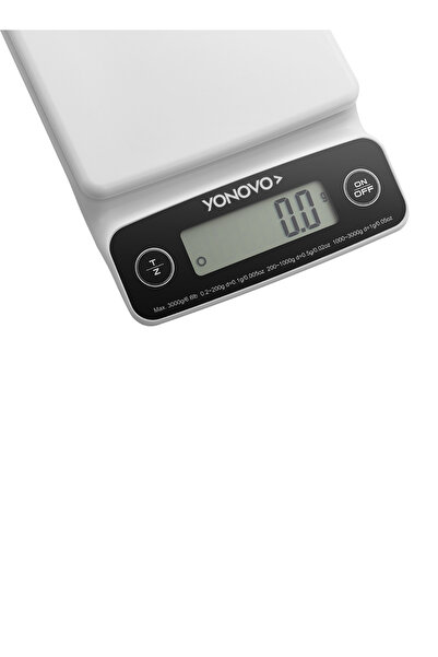 Lawazim Yonovo Square Kitchen Scale - White, 3kg LCD Digital Food Scale 0.1g Accuracy, Tare Function