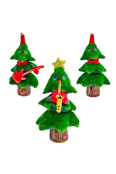 MACVI Jucarie Interactiva Macvi® de Craciun Brad Dansator cu Cantece, Miscari si Iluminare, 25 cm