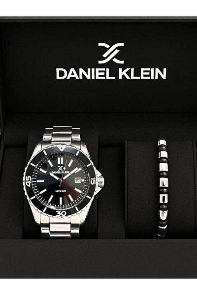 Daniel Klein Brand Silver Original Men's Wristwatch & Bracelet Set – Stylish Gift Box