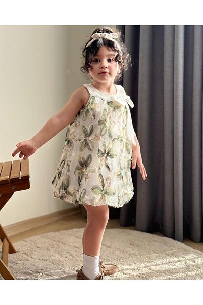 1 Dünya Çocuk Viemore Floral Balloon Dress