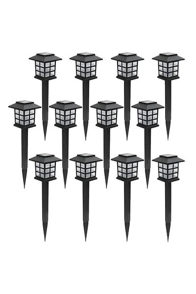 NEXTLY Set 12 Lampi Solare De Exterior Pentru Gradina , Cu Tarus, Tip Felinar, Decorative, Senzor