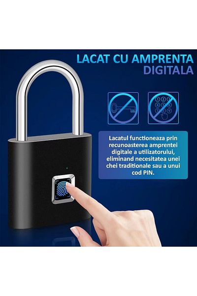 NEXTLY Fingerprint Lock, For Indoor/outdoor Use, Up To 20 Fingerprints Stored
