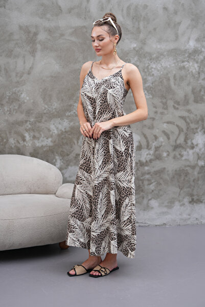 NAVY Φόρεμα από βισκόζη με λουράκια σε όλο το μήκος, με λαιμόκοψη V και σχέδι...