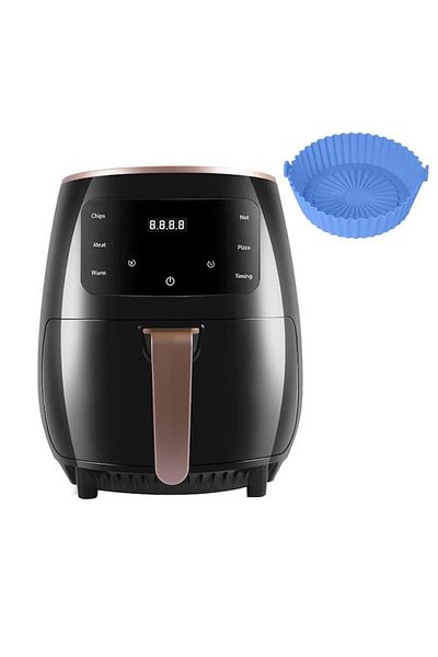 NEXTLY Set Friteuza Cu Aer Cald Si Forma De Silicon Albastra , Gatire Fara Ulei, Air Fryer