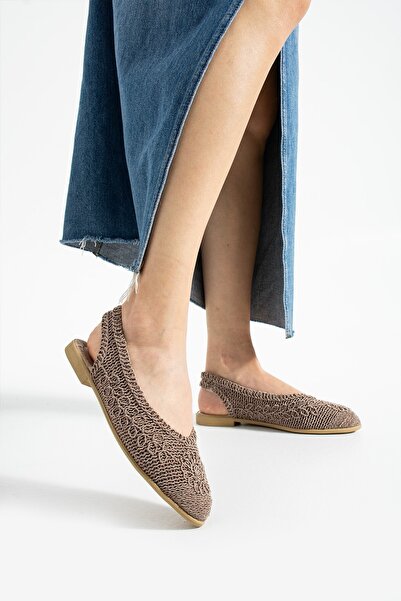 Moda Frato Modafrato Elora Straw Lace Ballerina Women's Sandals Summer Comfortable Shoes