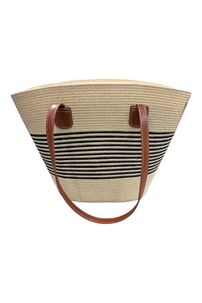 Aware Time Geantă de umăr de plajă cu paie pentru femei