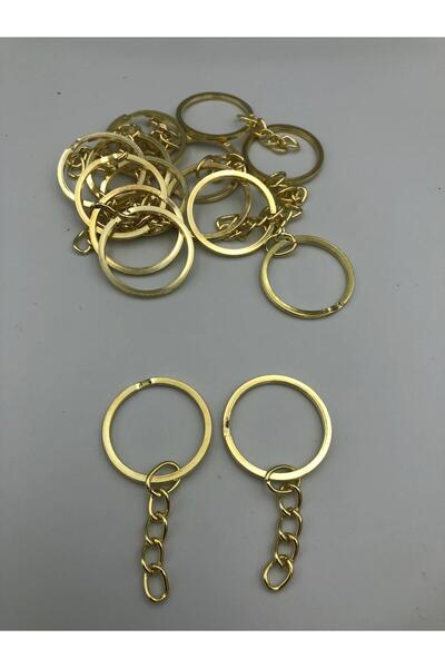 DUCK HOBY 100 Pcs 20 mm Nickel Plated Chain Flat Key Chain Ring Nickel Plated