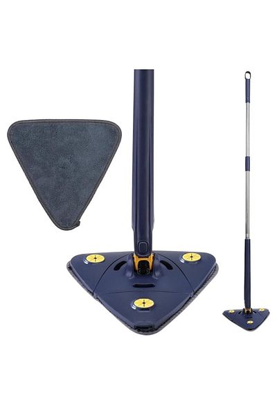 NEXTLY Mop Multifunctional Pentru Suprafete Uscate Si Ude, Cap Triunghiular Rotativ 360, Maner
