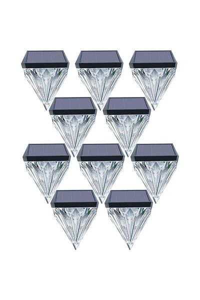 NEXTLY Set 10 X Lampa De Exterior Cu Incarcare Solara , Senzor De Lumina, Lumina Calda, Forma