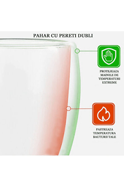 Köken Cana termică de cafea cu pereți dubli 100 ml, strat protector, sticlă borosilicată
