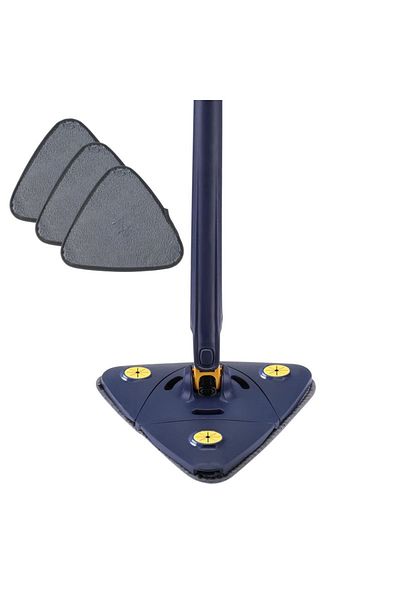 NEXTLY Mop Multifunctional Pentru Suprafete Uscate Si Ude, Cap Triunghiular Rotativ 360, Maner