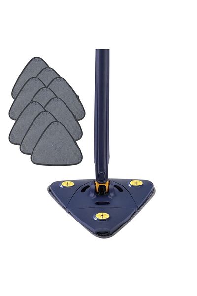 NEXTLY Mop Multifunctional Pentru Suprafete Uscate Si Ude, Cap Triunghiular Rotativ 360, Maner