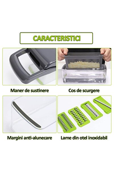 NEXTLY Multifunctional Grater For Vegetables And Fruits, Interchangeable Blades For Slicing