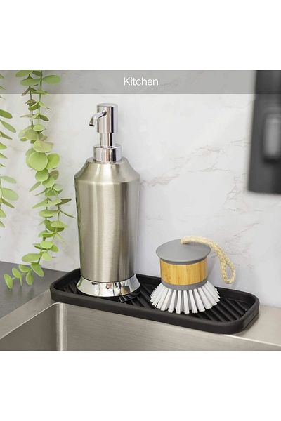 TİNEKE Silicone Oil Pot Oil Stand Base, Multi-Purpose Organizer Presentation Stand, Soap Dish Base 1 Pc Black