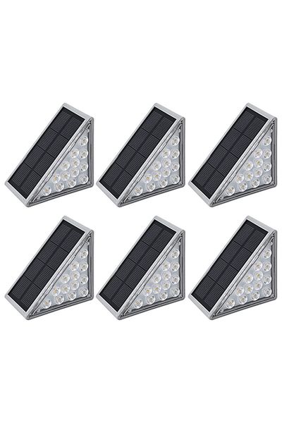 NEXTLY Set 6 X Lampa Solara Scari , Senzor De Lumina, 13 Led-uri, Lumina Calda, 2 Moduri