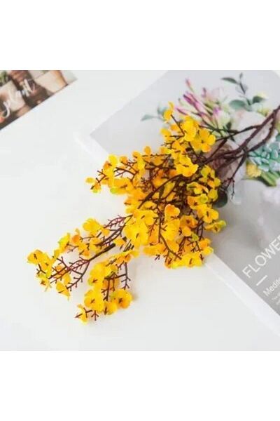 Choice Yellow Cherry Blossoms Artificial Flowers Baby's Breath Gypsophila Fake Flowers DIY Wedding Home Vas