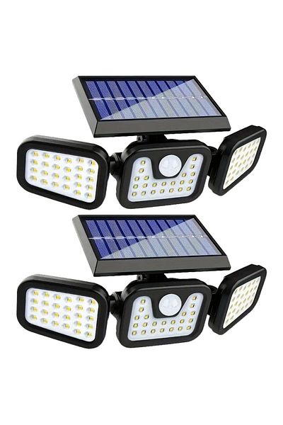NEXTLY Set 2 Lampi Triple Cu Incarcare Solara, 74 X Led Smd, , Cu Senzor De Miscare Si Lumina, Brate