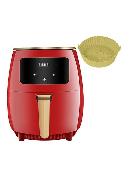 NEXTLY Set Friteuza Cu Aer Cald Si Forma De Silicon Galbena , Gatire Fara Ulei, Air Fryer Capacitate