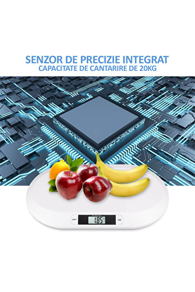 NEXTLY Ψηφιακή ηλεκτρονική ζυγαριά μωρού, 3 μονάδες μέτρησης, λειτουργία απόβαρου, εμβαδόν